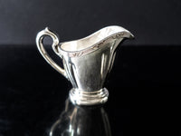 The Stevens Hotel Chicago Silver Soldered Creamer Wallace Vintage 1948 Hotel Military RR Silver