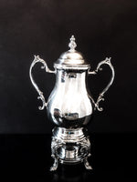 Vintage Silver Plate Coffee Urn Samovar With Burner 25 Cup Capacity IOB Ornate Tea and Coffee Sets