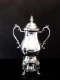 Vintage Silver Plate Coffee Urn Samovar With Burner 25 Cup Capacity IOB Ornate Tea and Coffee Sets