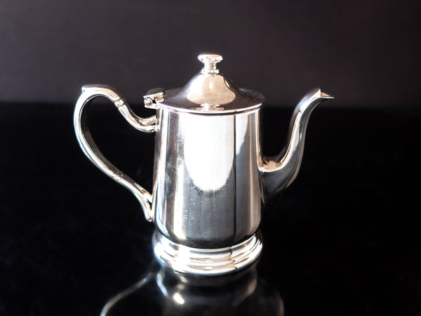 Vintage Hotel Silver Soldered Teapot 8 oz 1953 Victor Silver Co Hotel Military RR Silver