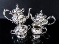 Vintage Silver Plate Tea Set Coffee Service Set Chantilly Gorham YC1303 Tea and Coffee Sets
