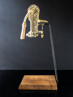 Vintage Estate Wine Opener With Stand Brass Oak Wood Decorker Bar Hollywood Regency Barware