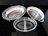 Silver Plate Covered Vegetable Dish With Divided Glass Insert By Poole Silver And Silverplate