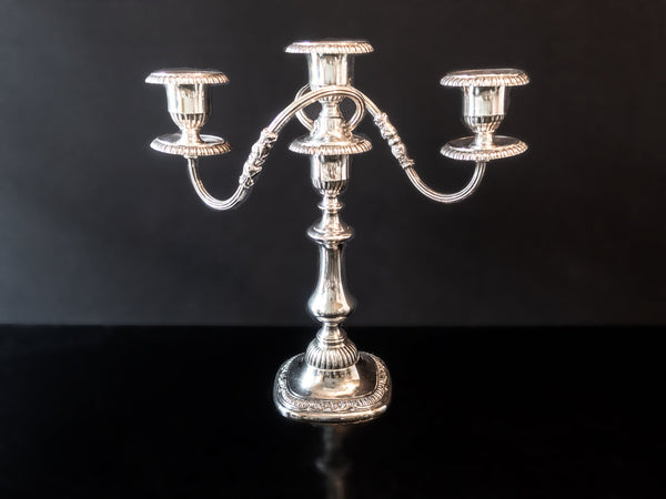 Vintage Hotel Silver Candelabra Candle Holder Reed And Barton Hotel Military RR Silver