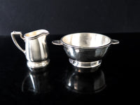 Vintage Steamship Grace Lines Silver Soldered Bowl And Creamer Pitcher 1958 Hotel Military RR Silver