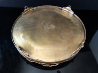 Vintage Large Castilian Brass Serving Tray With Handles And Feet Trays