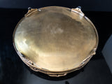 Vintage Large Castilian Brass Serving Tray With Handles And Feet Trays
