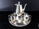 Vintage Reed And Barton Stainless 18/8 Tea Set With Tray 4 Piece Set Tea and Coffee Sets