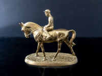 Bronze Brass Horse Jockey On Horse Sculpture Figure Kentucky Derby Art and Collectibles