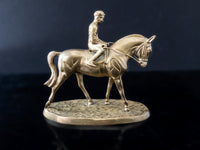 Bronze Brass Horse Jockey On Horse Sculpture Figure Kentucky Derby Art and Collectibles