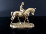 Bronze Brass Horse Jockey On Horse Sculpture Figure Kentucky Derby Art and Collectibles