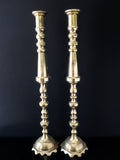 Vintage 28" Tall Brass Candle Holders Pair Altar Candles Candles And Candelabra