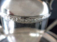 Vintage Elegant Silverplate Tea Set With Tray Floral Decor Tea and Coffee Sets