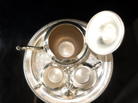 Vintage Elegant Silverplate Tea Set With Tray Floral Decor Tea and Coffee Sets