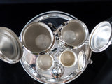 Vintage Silver Plate Tea Set With Tray IOB Andrea By Sadek Tea and Coffee Sets