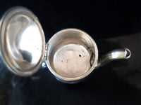 Rare Silver Soldered Teapot Schaber Cafeteria Los Angeles 1928 Opening Year Hotel Military RR Silver