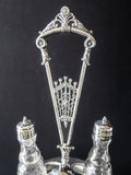 Antique Silver Plate Condiment Cruet Castor Set Late 1800s Silver And Silverplate