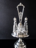 Antique Silver Plate Condiment Cruet Castor Set Late 1800s Silver And Silverplate