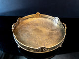 Vintage Large Castilian Brass Serving Tray With Handles And Feet Trays