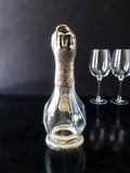 Silver Plate And Glass Duck Wine Decanter Carafe Barware