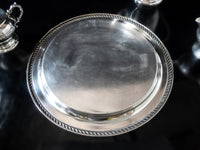 Vintage Elegant Silverplate Tea Set With Tray Floral Decor Tea and Coffee Sets