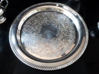 Vintage Elegant Silverplate Tea Set With Tray Floral Decor Tea and Coffee Sets
