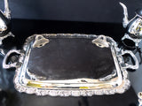 Vintage Silver Plate Tea Set Coffee Service With Footed Tray Great Cond Tea and Coffee Sets