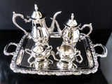 Vintage Silver Plate Tea Set Coffee Service With Footed Tray Great Cond Tea and Coffee Sets