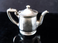 Rare Silver Soldered Teapot Schaber Cafeteria Los Angeles 1928 Opening Year Hotel Military RR Silver