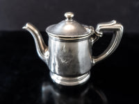 Rare Silver Soldered Teapot Schaber Cafeteria Los Angeles 1928 Opening Year Hotel Military RR Silver