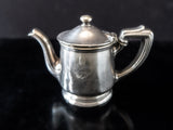 Rare Silver Soldered Teapot Schaber Cafeteria Los Angeles 1928 Opening Year Hotel Military RR Silver