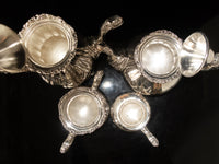 Vintage Silver Plate Coffee Tea Set Service 4 Piece Set Reed Barton Burgundy Tea and Coffee Sets