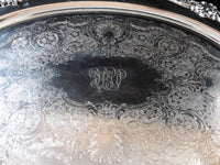 Large Silver Plate Serving Tray Oval Reed And Barton Regent Trays