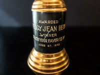 Vintage Art Deco Brass And Black Trophy 1943 Radio Contest Sing With Your Favorite Band Art and Collectibles