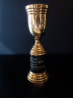 Vintage Art Deco Brass And Black Trophy 1943 Radio Contest Sing With Your Favorite Band Art and Collectibles