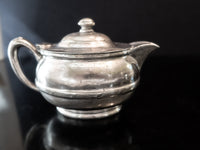 Antique Silver Soldered Union Pacific Railroad Creamer Teapot 1914 RARE Hotel Military RR Silver