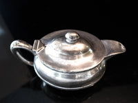 Antique Silver Soldered Union Pacific Railroad Creamer Teapot 1914 RARE Hotel Military RR Silver