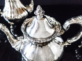 Vintage Silver Plate Coffee Tea Set Service 4 Piece Set Reed Barton Burgundy Tea and Coffee Sets