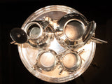 Antique Silver Soldered Tea Set Coffee Service With Tray Grapes Waterhouse England Tea and Coffee Sets