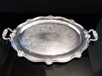 Large Silver Plate Serving Tray Oval Reed And Barton Regent Trays