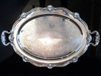 Large Silver Plate Serving Tray Oval Reed And Barton Regent Trays