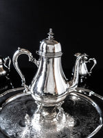 Vintage Silverplate Tea Set With Tray King Georgian International Silver