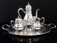 Vintage Silverplate Tea Set With Tray King Georgian International Silver