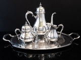 Vintage Silverplate Tea Set With Tray King Georgian International Silver