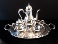 Vintage Silverplate Tea Set With Tray King Georgian International Silver