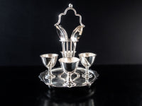 Antique Silver Plate Egg Cup And Spoon Caddy Sheffield England Circa Late 1800s Silver And Silverplate