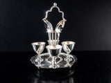 Antique Silver Plate Egg Cup And Spoon Caddy Sheffield England Circa Late 1800s Silver And Silverplate