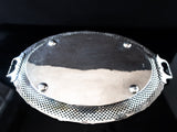 Antique XL Silver Plate Serving Tray Lattice And Grapes Barbour Silver Co Circa 1890s Trays