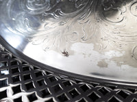Antique XL Silver Plate Serving Tray Lattice And Grapes Barbour Silver Co Circa 1890s Trays
