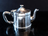 Vintage Antique Hotel Martin Teapot Sheffield Plate On Nickel Silver Hotel Military RR Silver
